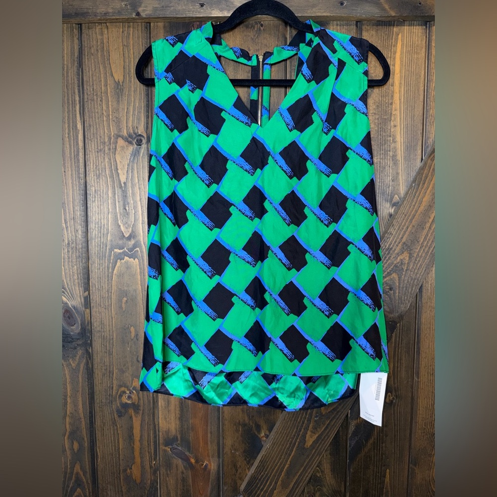 Alice & Trixie Geometric Print Silk Tank Top